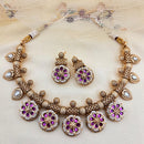 Jewel Addiction Elegant Pota Stone And Pearl Designer Necklace Set