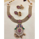 Jewel Addiction Elegant Pota Stone And Pearl Designer Necklace Set