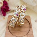 Jewel Addiction Pota Stone And Austrian Meenakari Openable Designer Bangles Set