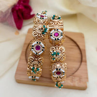 Jewel Addiction Pota Stone And Austrian Stone Openable Designer Bangles Set