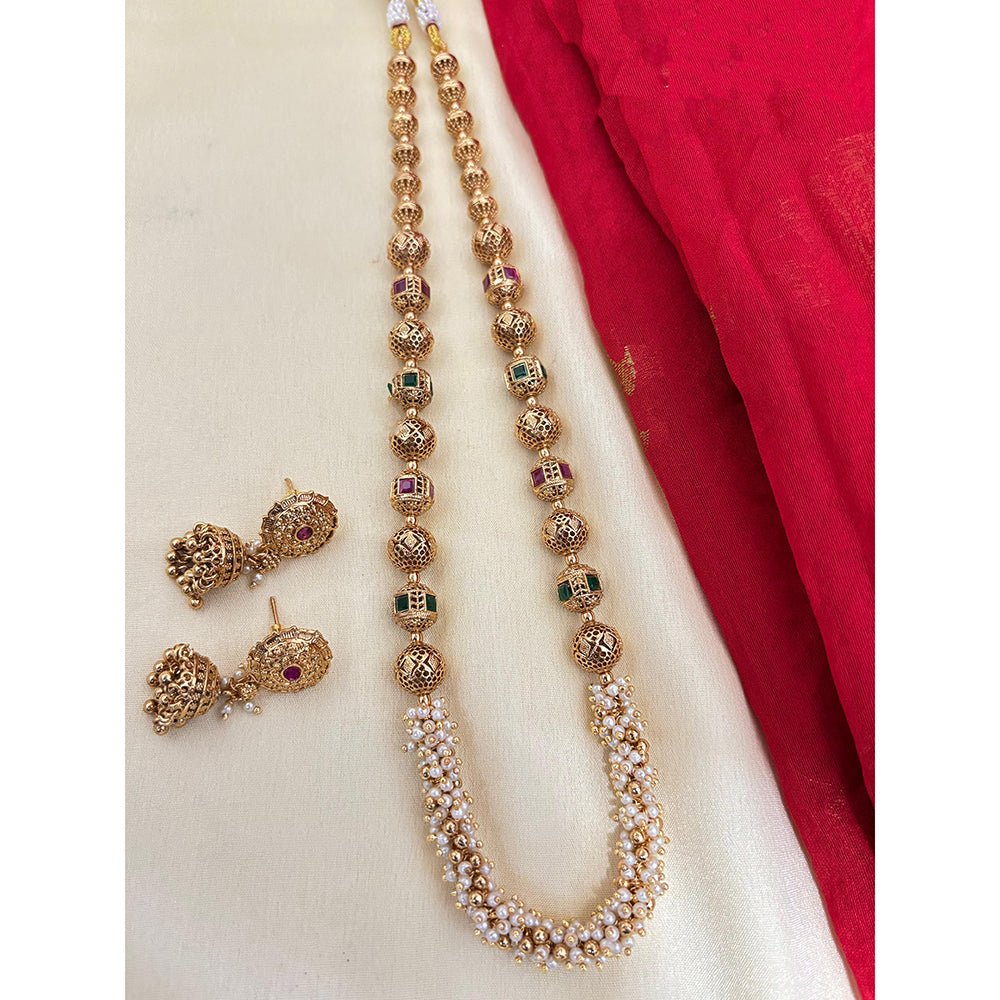 Jewel Addiction Pota Stone And Pearl Elegant Necklace Set