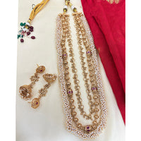 Jewel Addiction Pota Stone And Pearl Elegant Necklace Set