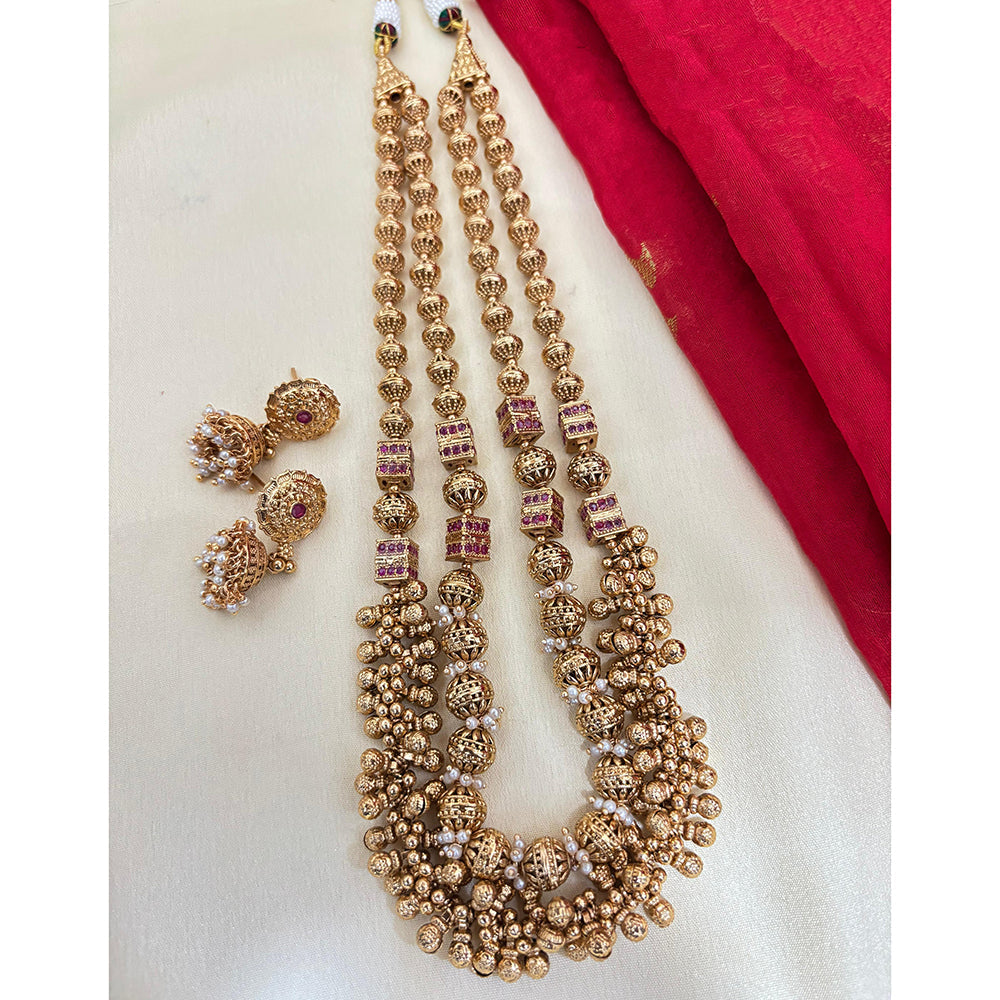 Jewel Addiction Pota Stone And Pearl Elegant Necklace Set