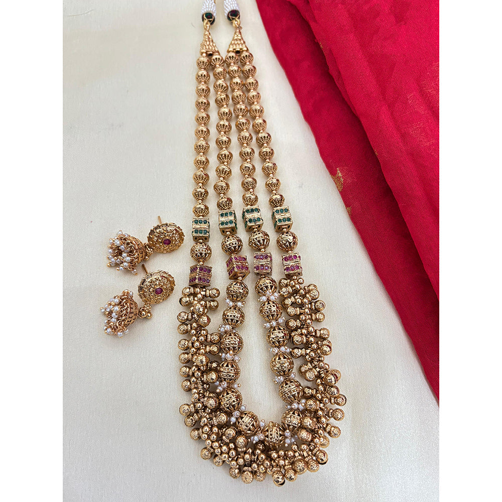 Jewel Addiction Pota Stone And Pearl Elegant Necklace Set