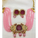Jewel Addiction Heavy Look Polki Kundan And Beads Choker Necklace Set