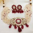 Jewel Addiction Heavy Look Polki Kundan And Beads Choker Necklace Set