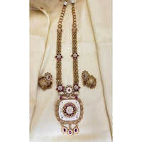 Jewel Addiction Floral Motif Pota Stone And Meenakari Long Set