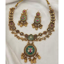 Jewel Addiction Designer Pota Stone and Pearl Elegant Necklace Set