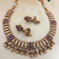 Jewel Addiction Designer Pota Stone and Pearl Elegant Necklace Set