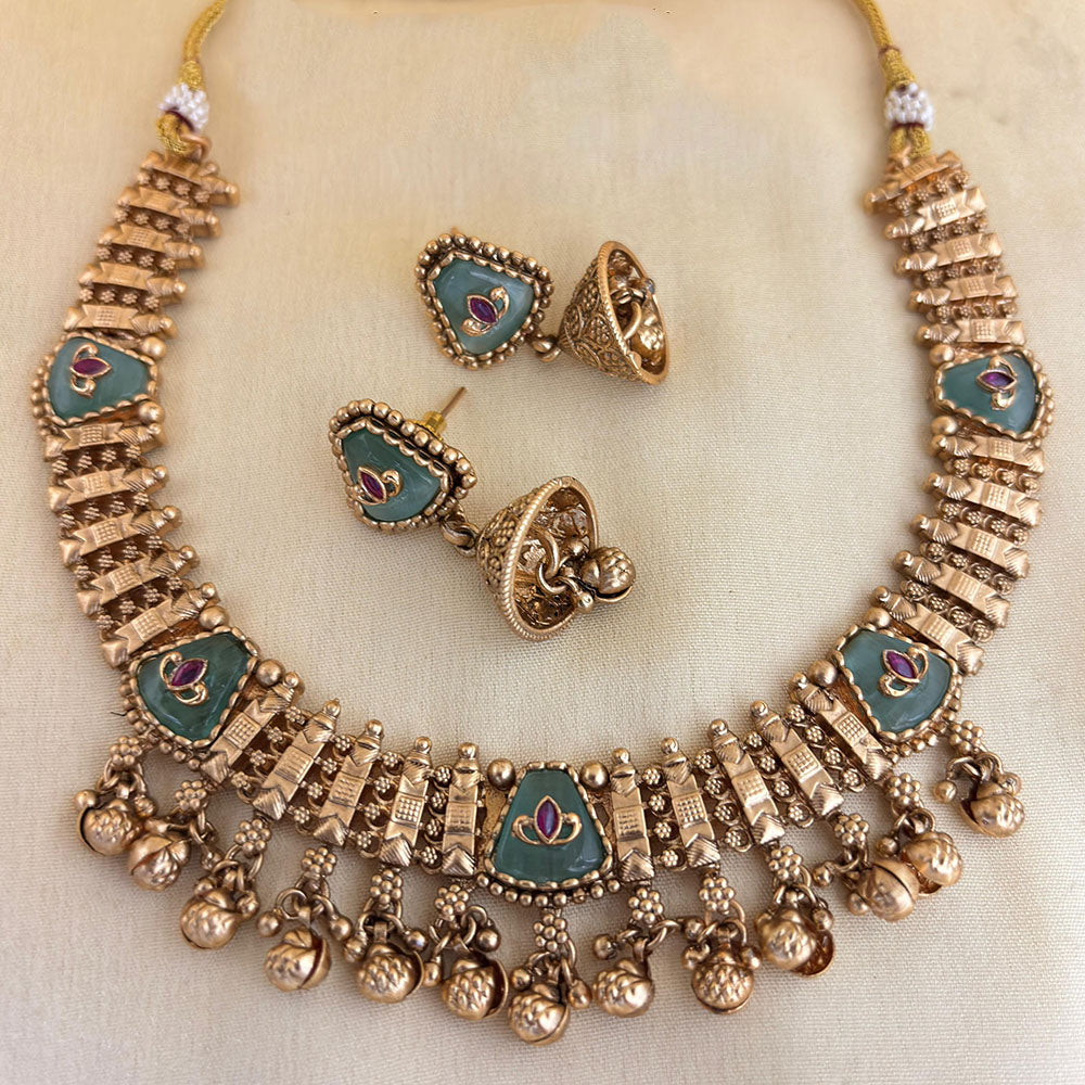 Jewel Addiction Designer Pota Stone and Pearl Elegant Necklace Set