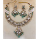 Jewel Addiction  Designer Pota Stone and Pearl Elegant Necklace Set