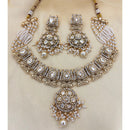 Jewel Addiction  Designer Pota Stone and Pearl Elegant Necklace Set