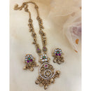 Jewel Addiction  Designer Pota Stone and Pearl Elegant Necklace Set