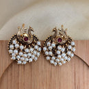 Jewel Addiction Royal Peacock Pota Stone And Pearl Stud Earrings