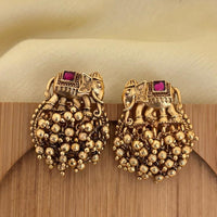 Jewel Addiction Royal Elephant Pota Stone And Pearl Stud Earrings