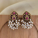 Jewel Addiction Pota Stone And Pearl Cluster Dangler Earrings