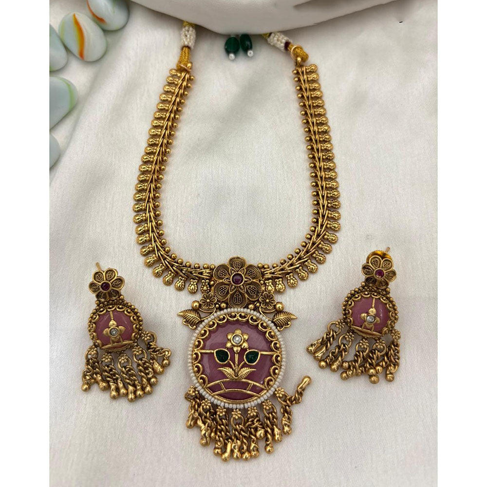 Jewel Addiction Designer Pota Stone And Pearl Necklace Set