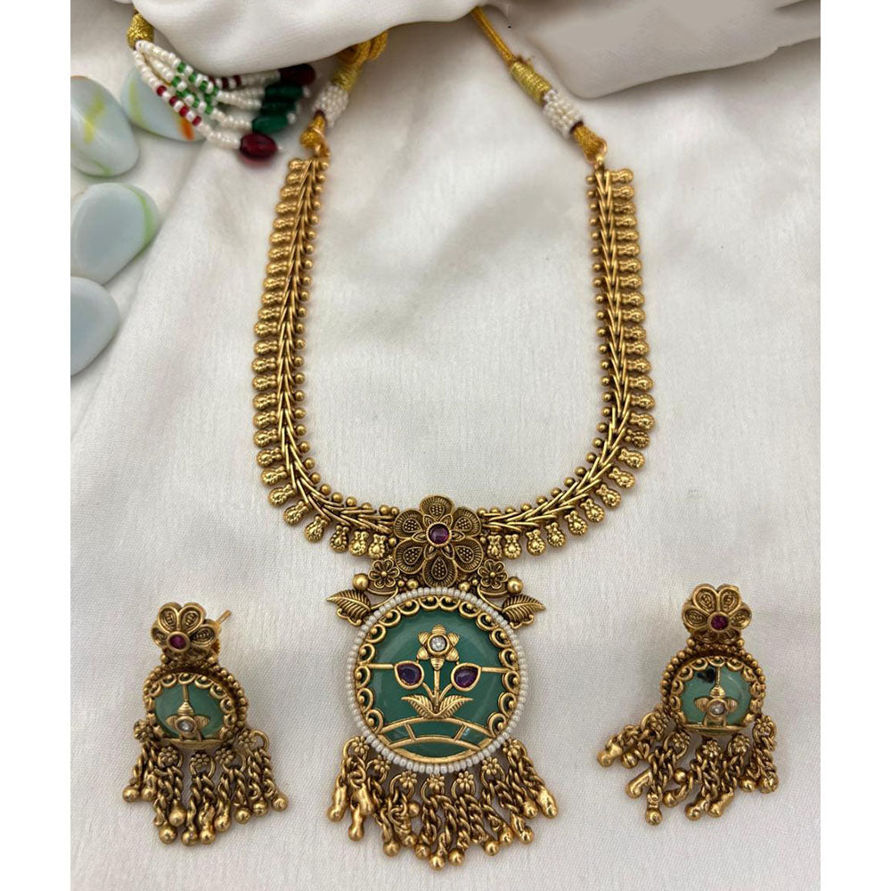 Jewel Addiction Designer Pota Stone And Pearl Necklace Set