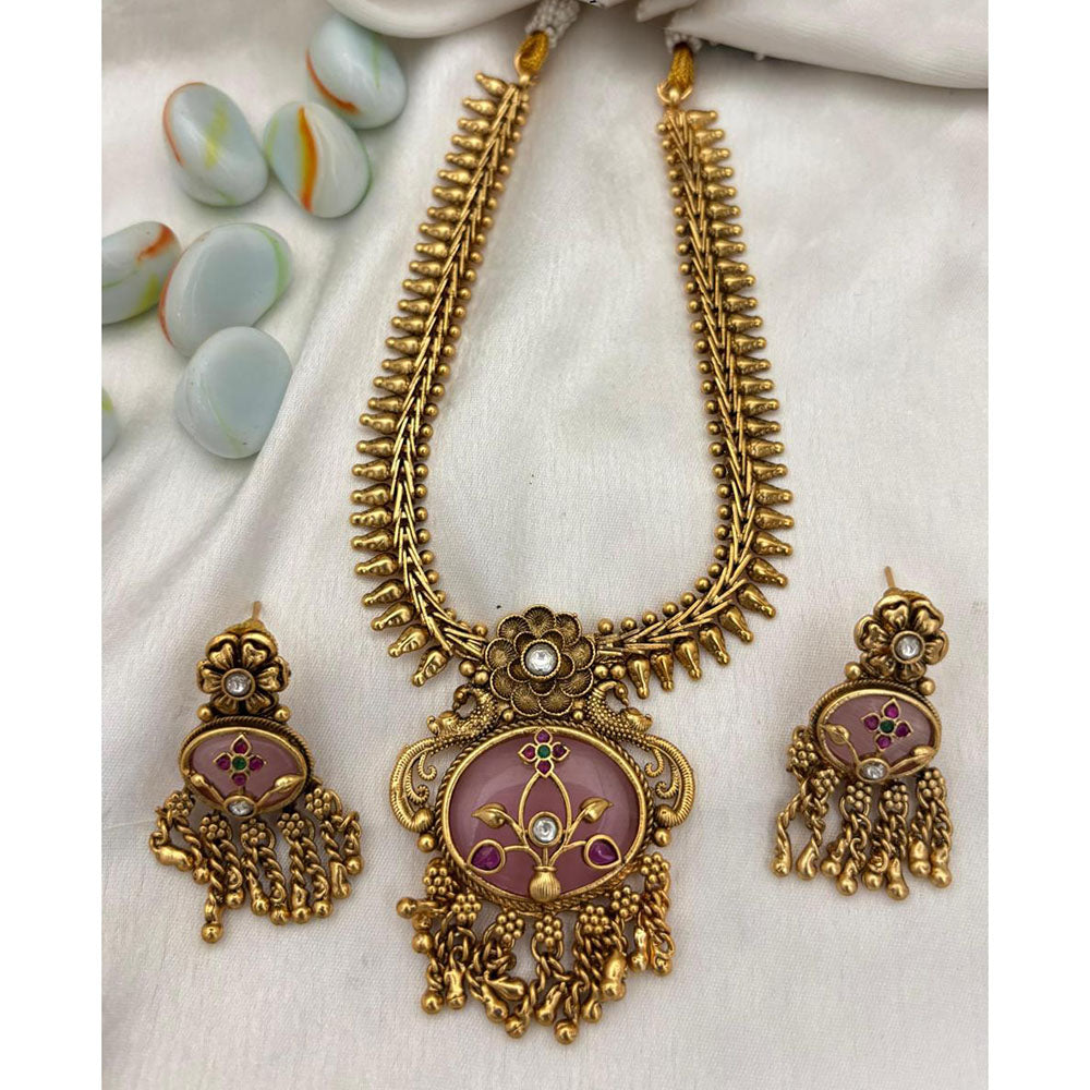 Jewel Addiction Designer Pota Stone And Pearl Necklace Set