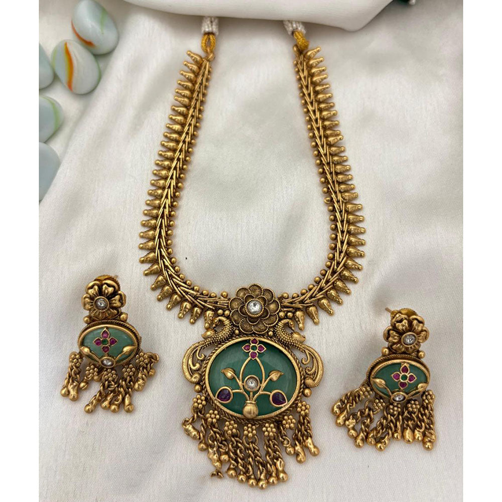 Jewel Addiction Designer Pota Stone And Pearl Necklace Set