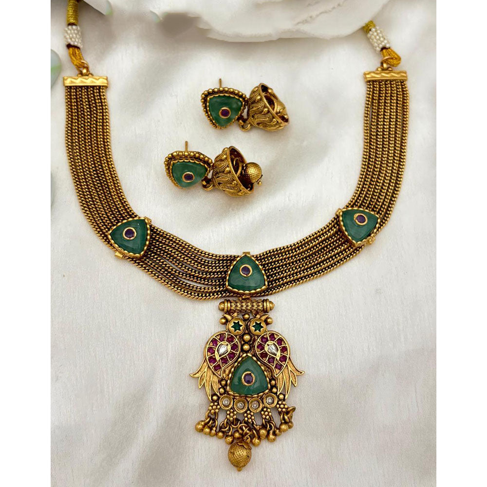 Jewel Addiction Designer Pota Stone And Pearl Necklace Set