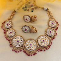 Jewel Addiction Designer Pota Stone And Pearl Necklace Set