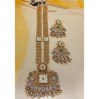 Jewel Addiction Designer Pota Stone And Pearl Long Necklace Set