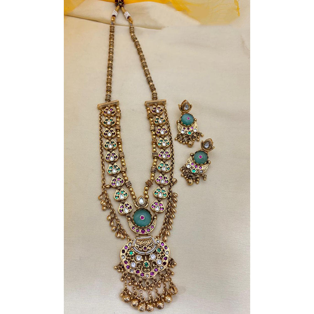 Jewel Addiction Designer Pota Stone And Pearl Long Necklace Set