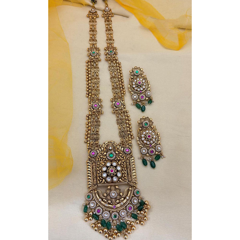 Jewel Addiction Designer Pota Stone And Pearl Long Necklace Set
