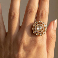 Jewel Addiction Pota Stone And Austrian Designer Finger Ring
