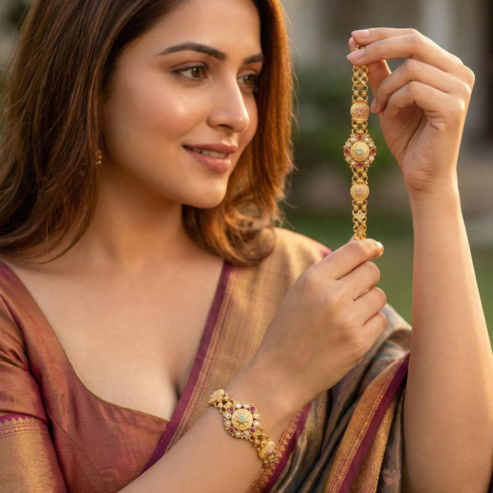 Jewel Addiction Heritage Style Pota Stone Adjustable Bracelet