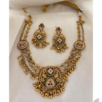 Jewel Addiction Designer Pota Stone And Pearl Necklace Set