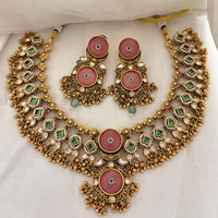 Jewel Addiction Designer Pota Stone And Pearl Necklace Set