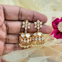 Jewel Addiction Polki Kundan Stone And Pearl Designer Jhumki Earrings