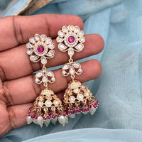Jewel Addiction Polki Kundan Stone And Beads Designer Jhumki Earrings