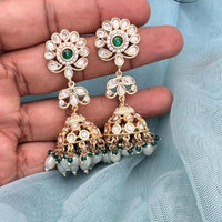Jewel Addiction Polki Kundan Stone And Beads Designer Jhumki Earrings