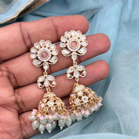Jewel Addiction Polki Kundan Stone And Beads Designer Jhumki Earrings