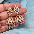 Jewel Addiction Polki Kundan Stone And Beads Designer Jhumki Earrings