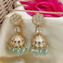 Jewel Addiction Polki Kundan Stone And Beads Designer Jhumki Earrings