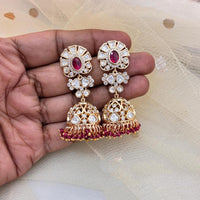 Jewel Addiction Polki Kundan Stone And Pearl Designer Jhumki Earrings