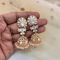 Jewel Addiction Polki Kundan Stone And Pearl Designer Jhumki Earrings