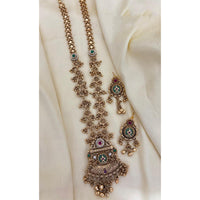 Jewel Addiction Ethnic Pota Stone And Pearl Long Necklace Set 
