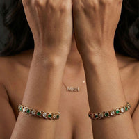 Jewel Addiction Designer Polki Kundan Stone Bangle Set