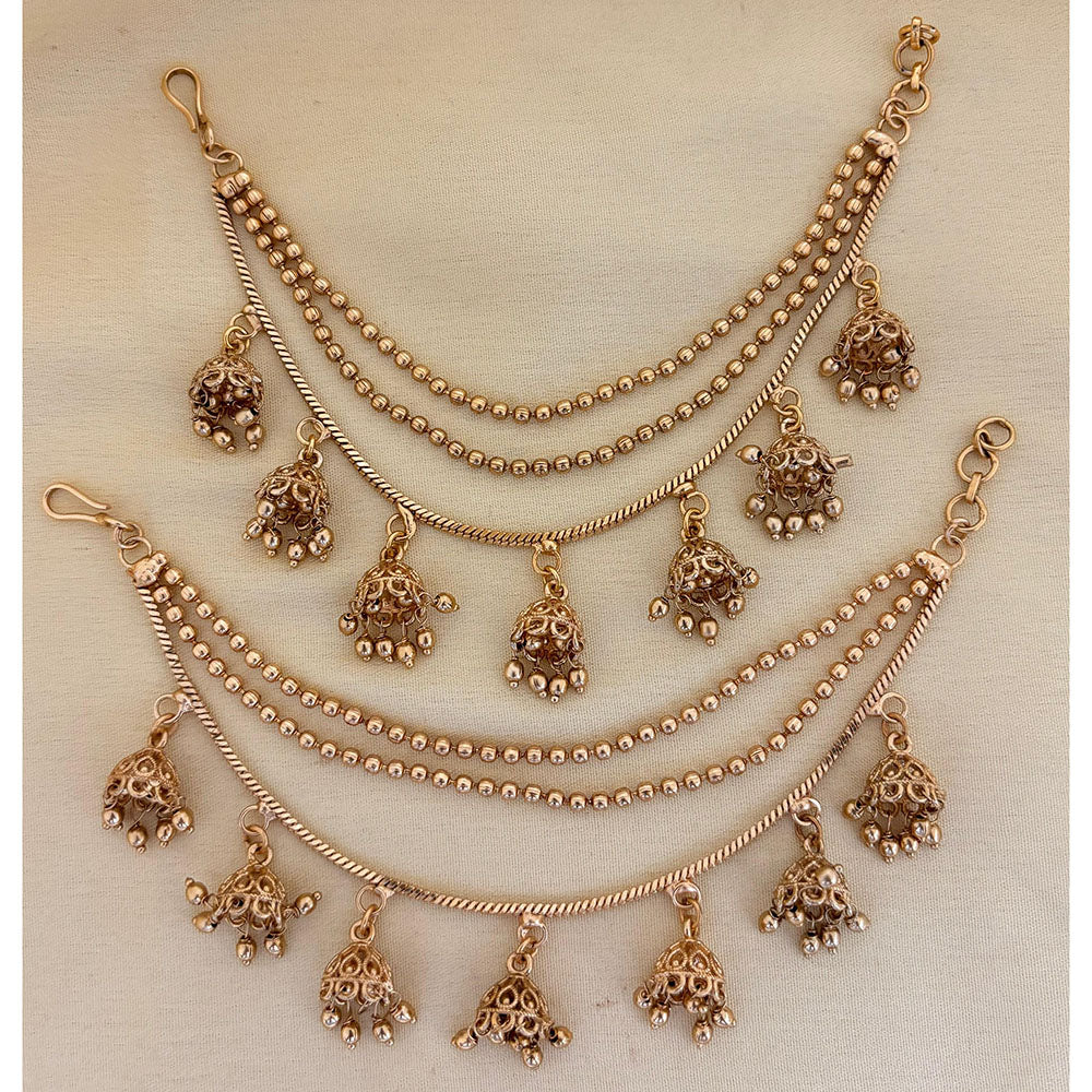 Jewel Addiction Traditional Copper Finish Pearl Multi Layer Kan Chain