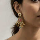 Jewel Addiction Royal Bloom Pota Stone And Pearl Fusion Dangler Earrings