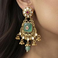 Jewel Addiction Royal Bloom Pota Stone And Pearl Fusion Dangler Earrings