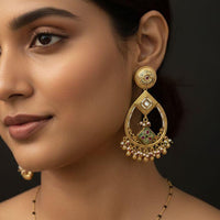 Jewel Addiction Royal Bloom Pota Stone And Pearl Fusion Dangler Earrings