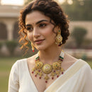 Jewel Addiction Designer Pota Stone And Pearl Necklace Set