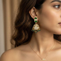 Jewel Addiction Polki Kundan Stone And Beads Designer Jhumki Earrings