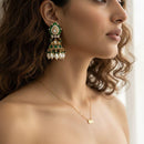 Jewel Addiction Polki Kundan Stone And Beads Designer Jhumki Earrings